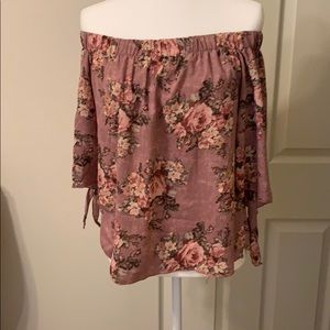 Francesca’s Blue Rair floral off the shoulder.